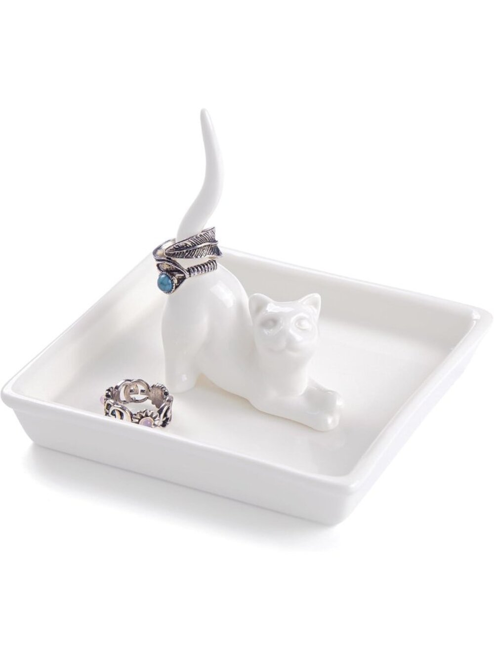 Cat Mom Jewelry Tray - Cute Ring Holder for Earrings, Bracelets & Trinkets